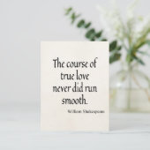 Shakespeare Quote Course of True Love Run Smooth Briefkaart (Staand voorkant)