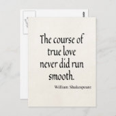 Shakespeare Quote Course of True Love Run Smooth Briefkaart (Voorkant / Achterkant)