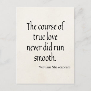 Shakespeare Quote Course of True Love Run Smooth Briefkaart