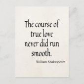 Shakespeare Quote Course of True Love Run Smooth Briefkaart (Voorkant)