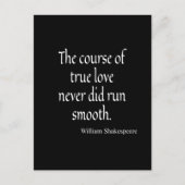 Shakespeare Quote Course of True Love Run Smooth Briefkaart (Voorkant)