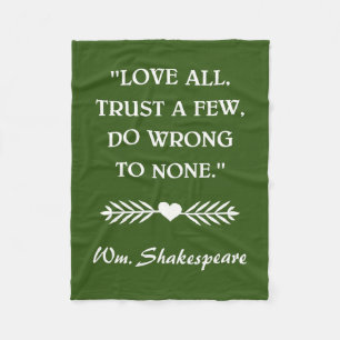 SHAKESPEARE QUOTE FLEECE DEKEN