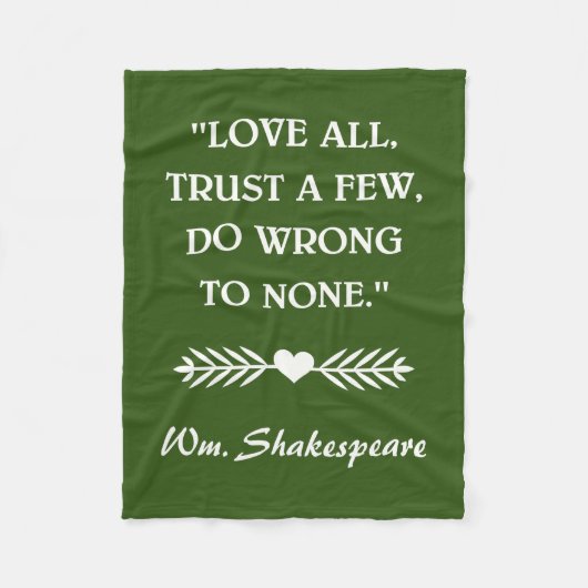 SHAKESPEARE QUOTE FLEECE DEKEN (Voorkant)