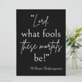 Shakespeare Quote - Fool Mortals II Kaart (Staand voorkant)