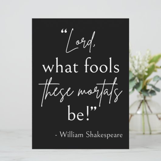 Shakespeare Quote - Fool Mortals II Kaart (Staand voorkant)