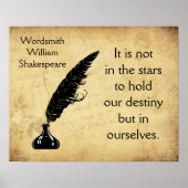 Shakespeare Quote Het is in de sterren Poster (Voorkant)