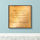 Shakespeare Quote - Ik ben verliefd Canvas Afdruk (Insitu (Houten vloer))