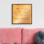 Shakespeare Quote - Ik ben verliefd Canvas Afdruk (Insitu (Woonkamer))