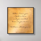 Shakespeare Quote - Ik ben verliefd Canvas Afdruk (Voorkant)