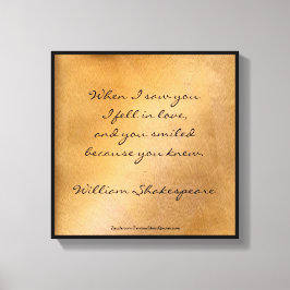 Shakespeare Quote - Ik ben verliefd Canvas Afdruk