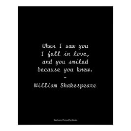 Shakespeare Quote - Ik ben verliefd Poster