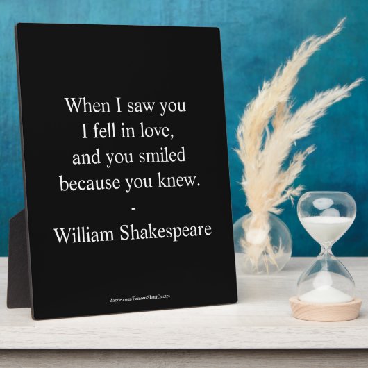 Shakespeare Quote - Ik Viel Verliefd Fotoplaat (Zijkant)