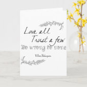 Shakespeare Quote Kaart (Gele Bloem)