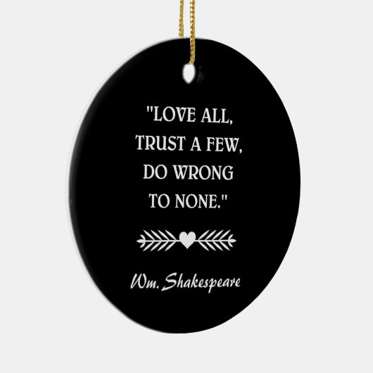 SHAKESPEARE QUOTE KERAMISCH ORNAMENT (Rechts)