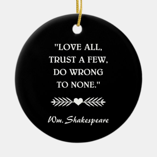 SHAKESPEARE QUOTE KERAMISCH ORNAMENT (Voorkant)