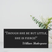 Shakespeare Quote - Kleine maar Fierce I Kaart (Staand voorkant)