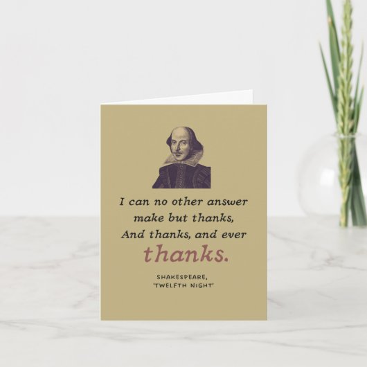 Shakespeare Quote Literary Gratitude Theater Bedankkaart (Voorkant)