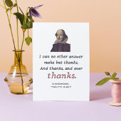 Shakespeare Quote Literary Gratitude Theater Bedankkaart