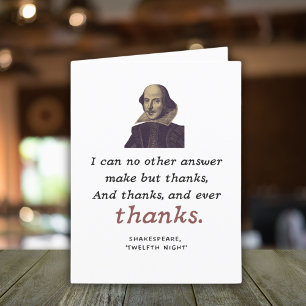 Shakespeare Quote Literary Gratitude Theater Bedankkaart