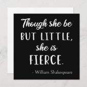 Shakespeare Quote - Little but Fierce II Kaart (Voorkant / Achterkant)