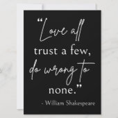 Shakespeare Quote - Love, Trust, and Wrong II Kaart (Voorkant)
