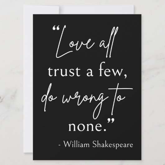 Shakespeare Quote - Love, Trust, and Wrong II Kaart (Voorkant)