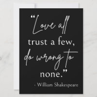 Shakespeare Quote - Love, Trust, and Wrong II