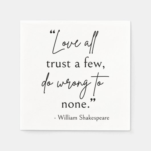 Shakespeare Quote - Love, Trust, and Wrong II Servet (Voorkant)