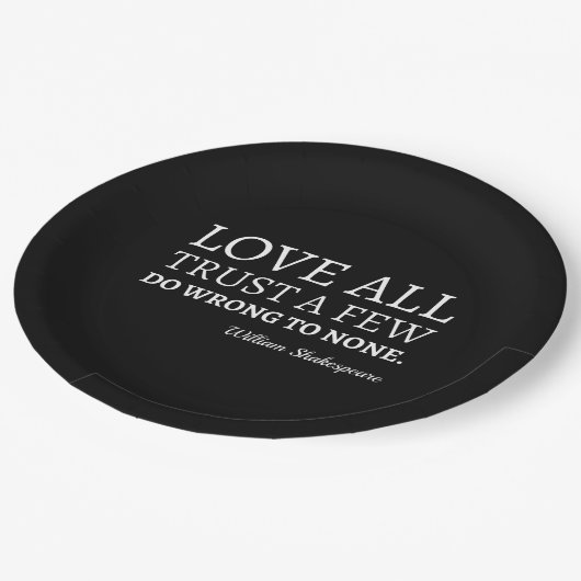 Shakespeare Quote - Love, Trust, and Wroning I Papieren Bordje (Gekanteld)