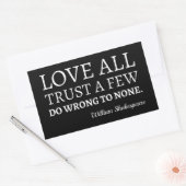 Shakespeare Quote - Love, Trust, and Wroning I Rechthoekige Sticker (Envelop)