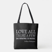 Shakespeare Quote - Love, Trust, and Wroning I Tote Bag (Achterkant)