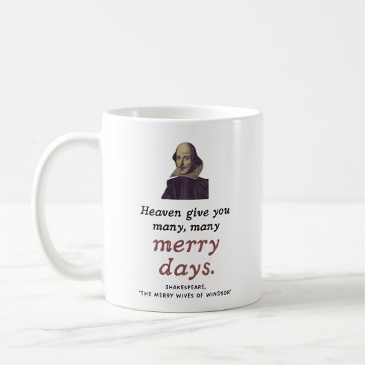 Shakespeare Quote Merry Days Happy Birthday Koffiemok (Links)