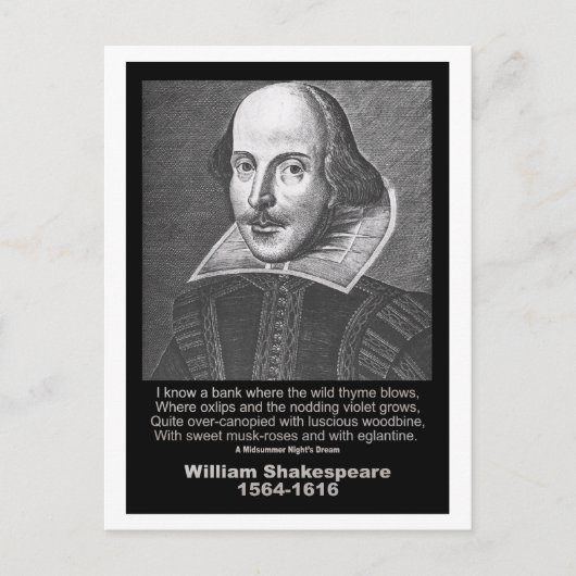 Shakespeare Quote MidSummer Night's Dream Briefkaart (Voorkant)