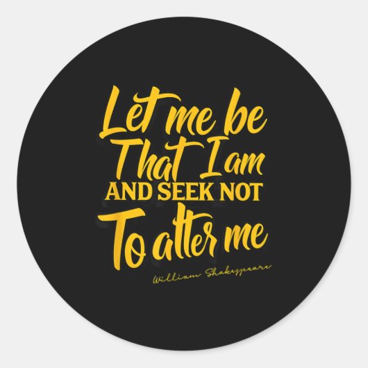 Shakespeare Quote Much Ado About Nothing Gift Play Ronde Sticker (Voorkant)