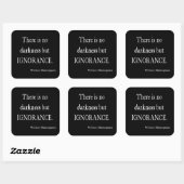Shakespeare Quote No Darkness but Ignorance Quotte Vierkante Sticker (Vel)