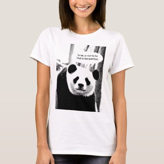 Shakespeare Quote Panda Beer  tekst T-shirt (Voorkant)