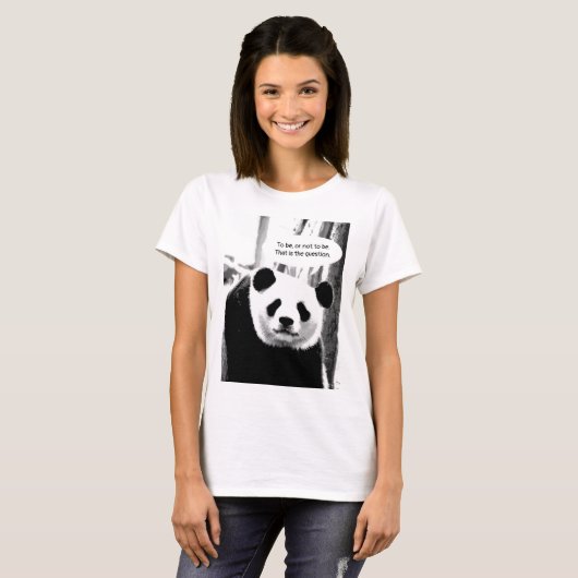 Shakespeare Quote Panda Beer  tekst T-shirt (Voorkant volledig)