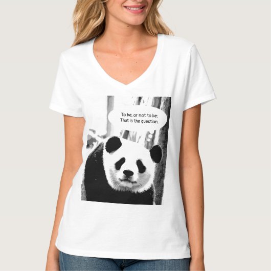 Shakespeare Quote Panda Beer Women's V-Neck T-shirt (Voorkant)