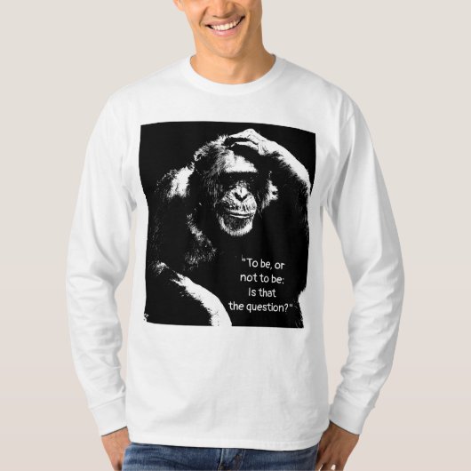 Shakespeare Quote Pop Art Thinking Monkey Mannen T-shirt (Voorkant)