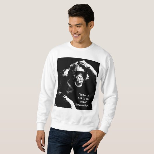 Shakespeare Quote Pop Art Thinking Monkey Mannen Trui (Voorkant volledig)