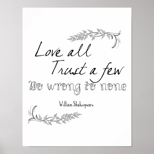 Shakespeare Quote Poster (Voorkant)