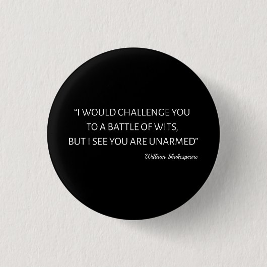 Shakespeare Quote - Slag om gerechten Ronde Button 3,2 Cm (Voorkant)