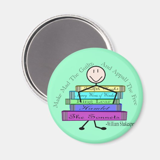 Shakespeare Quote Stick People Design Magneet (Voorkant / Achterkant)