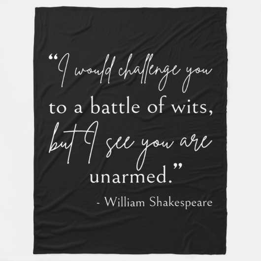 Shakespeare Quote - strijd om wit II Fleece Deken (Voorkant)