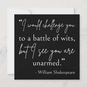 Shakespeare Quote - strijd om wit II Kaart