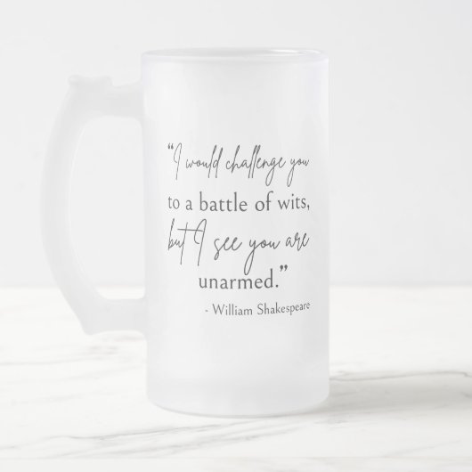 Shakespeare Quote - strijd om wit II Matglas Bierpul (Links)