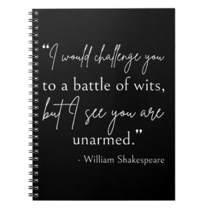 Shakespeare Quote - strijd om wit II Notitieboek