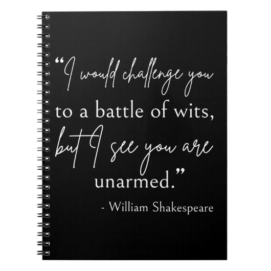 Shakespeare Quote - strijd om wit II Notitieboek (Voorkant)