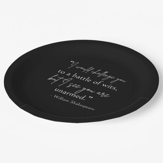 Shakespeare Quote - strijd om wit II Papieren Bordje (Gekanteld)