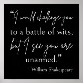 Shakespeare Quote - strijd om wit II Poster (Voorkant)
